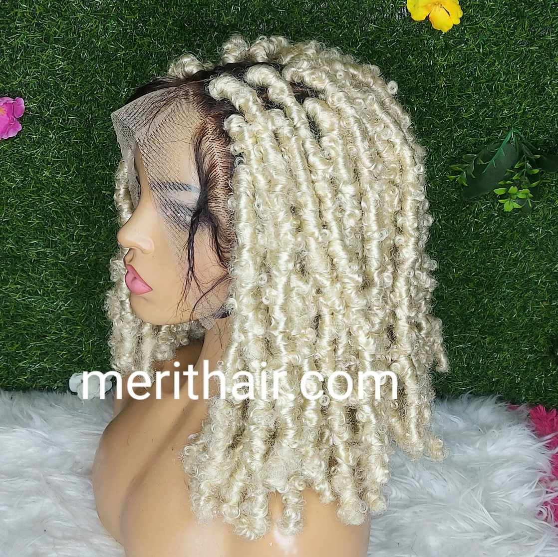 Shop front lace blonde locs wig