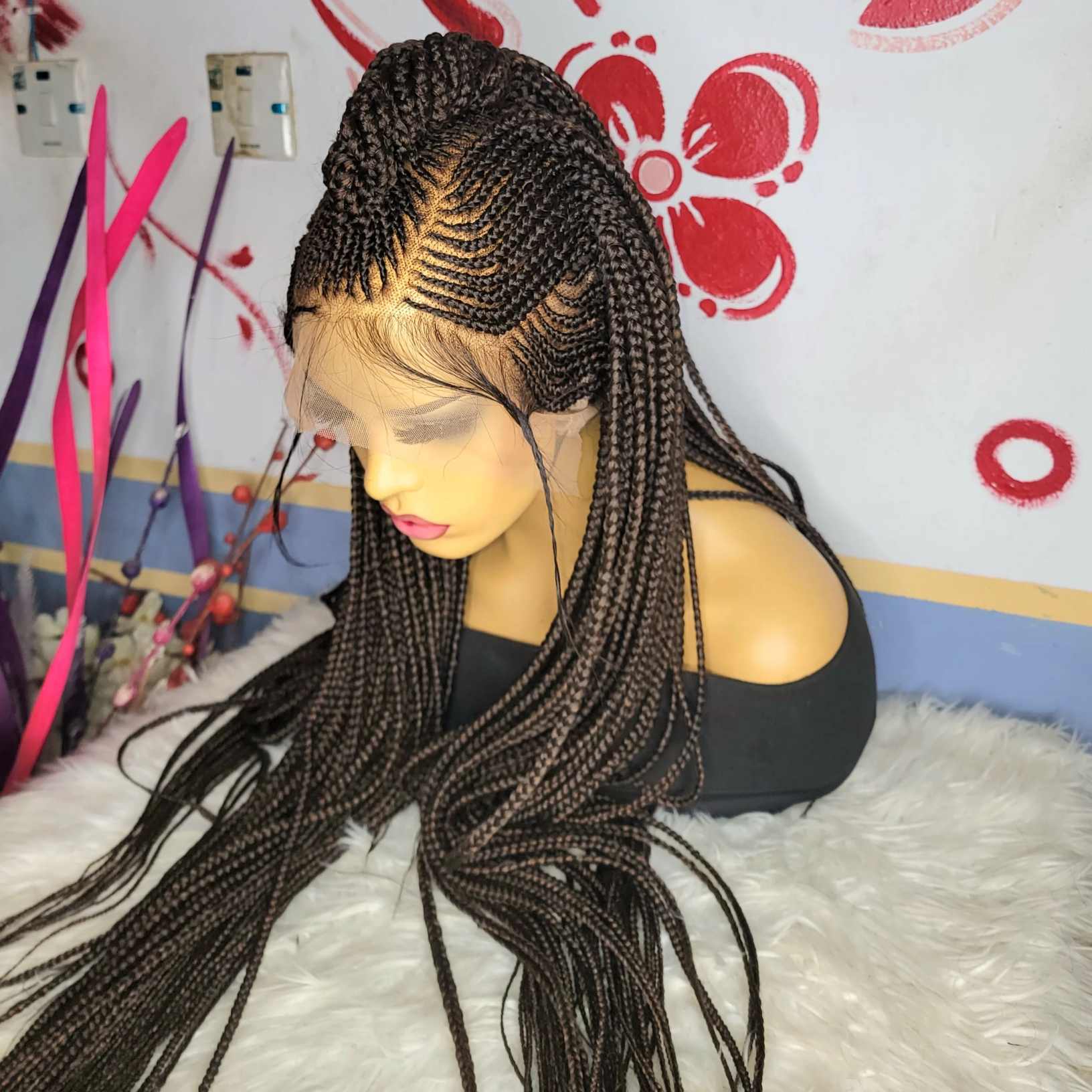 Shop full lace cornrow wig
