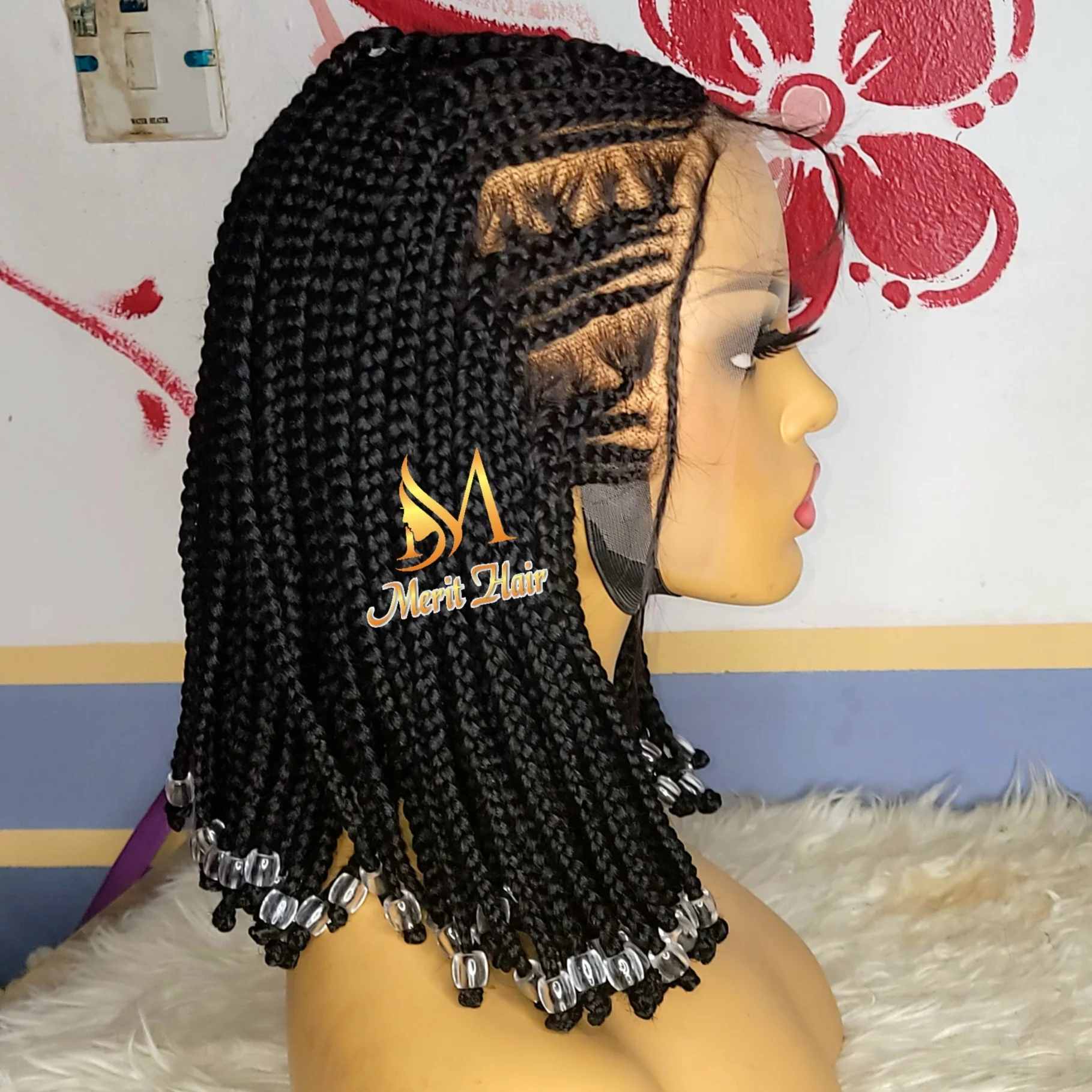 Buy beaded cornrow wig